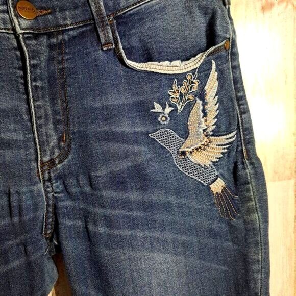 Buffalo David Bitton Floral and Dove embroidery Denim Jeans By BDB - Picture 3 of 9